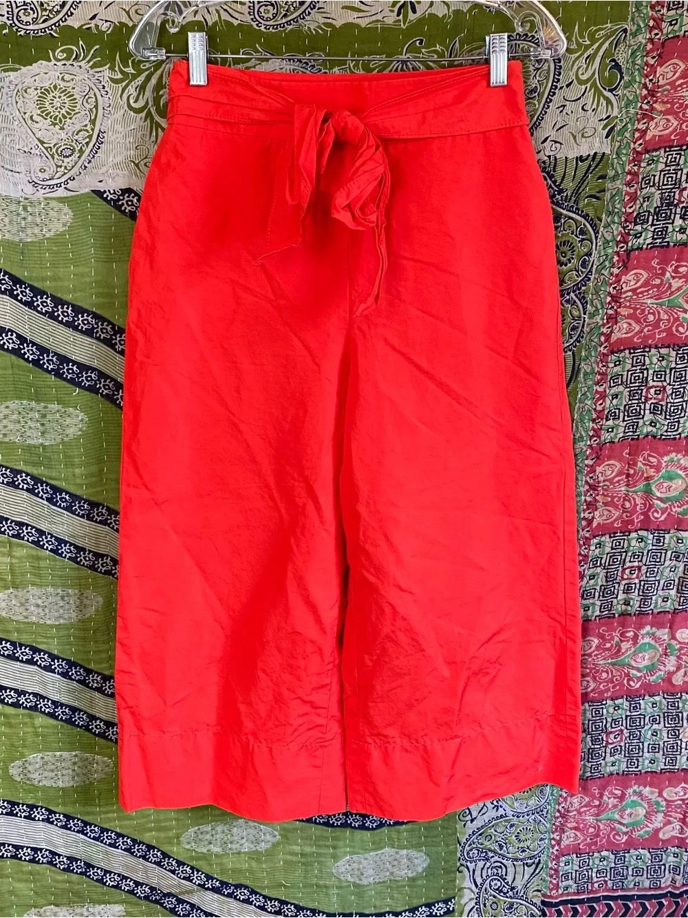 Kate Spade Cherry Pepper Slub Linen/ Cotton Colotte Scenic Route Pants Size 2